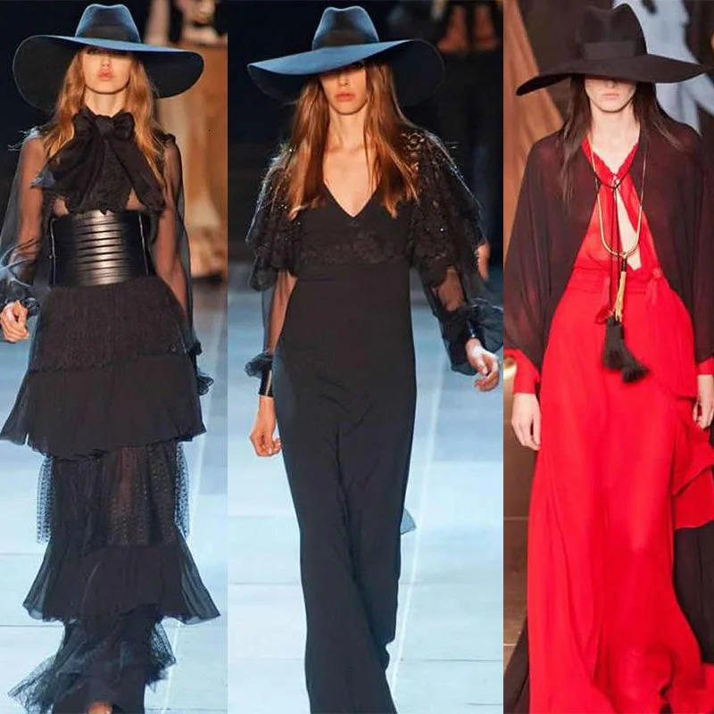 Womens 16cm wide Brim wool felt hat chic cork hat warm winter Trilby hat satin bow church dress wedding Fedora jazz hat 241127