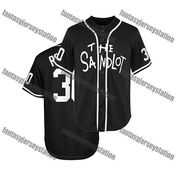 IN STOCK The Sandlot Baseball Jersey 30 Rodriguez Black Embroidered Sports Shirt For Practice, Breathable Comfortable Fabric, Gifts For Son Dad Baseba