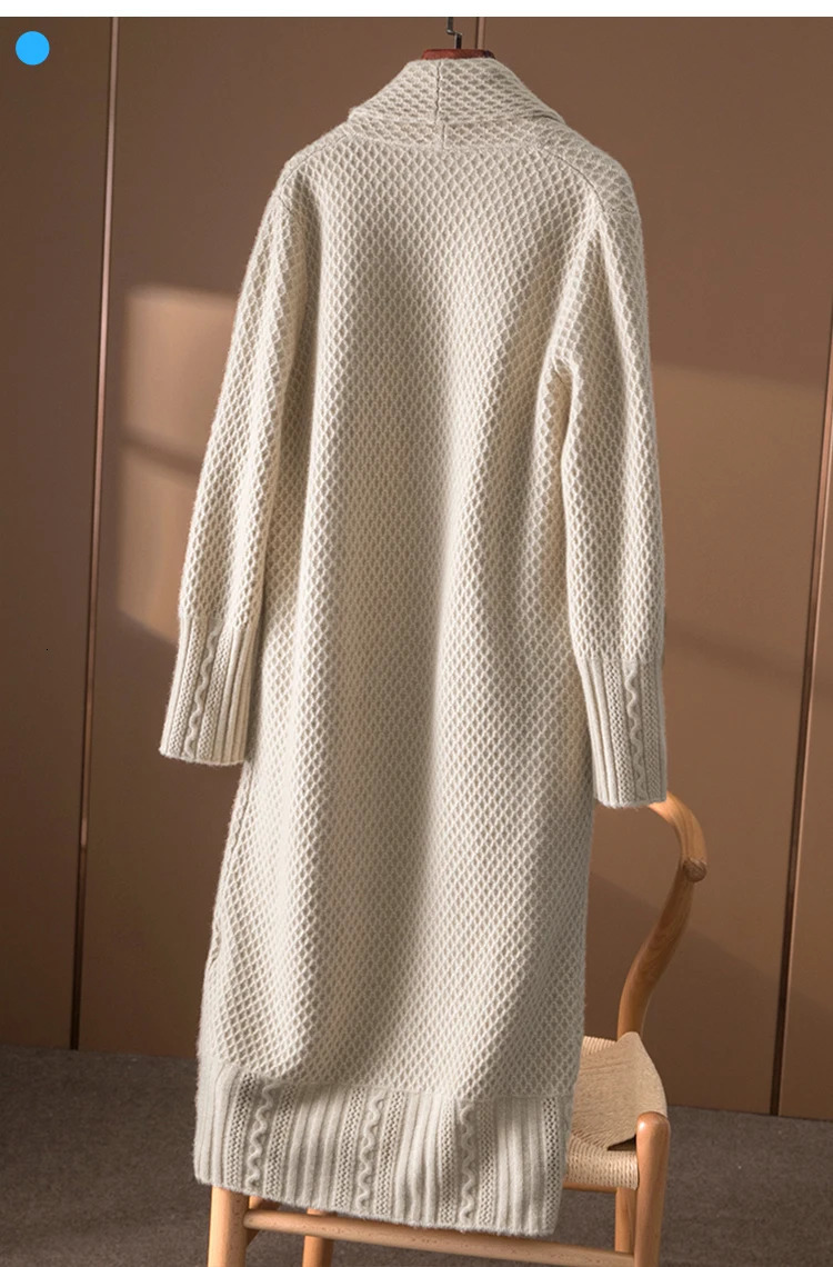 Casual Long Cashmere Cardigan Women Tops Vintage Loose Sweater Coat Solid Oversized Jumper Korean Fashion Clothes 241112
