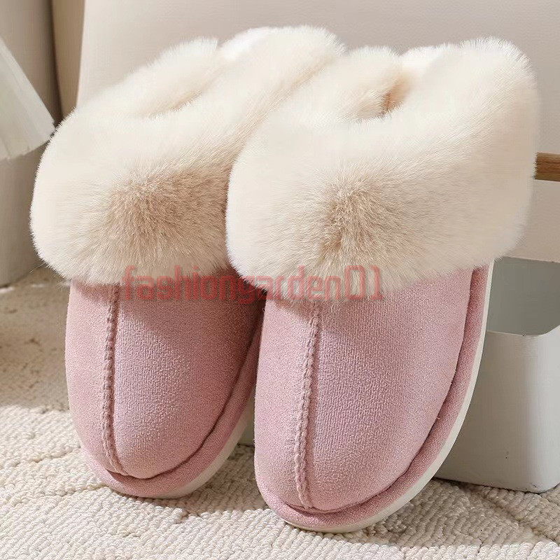 Free Shipping winter flat fur slippers men women designer shoes tan khaki beige pink Grey flats slip-on slipper comfort plush slides outdoor fashion c