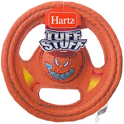 Hartz Tuff Stuff Toss Around Plush Frisbee Flyer Dog Toy - Medium/Large