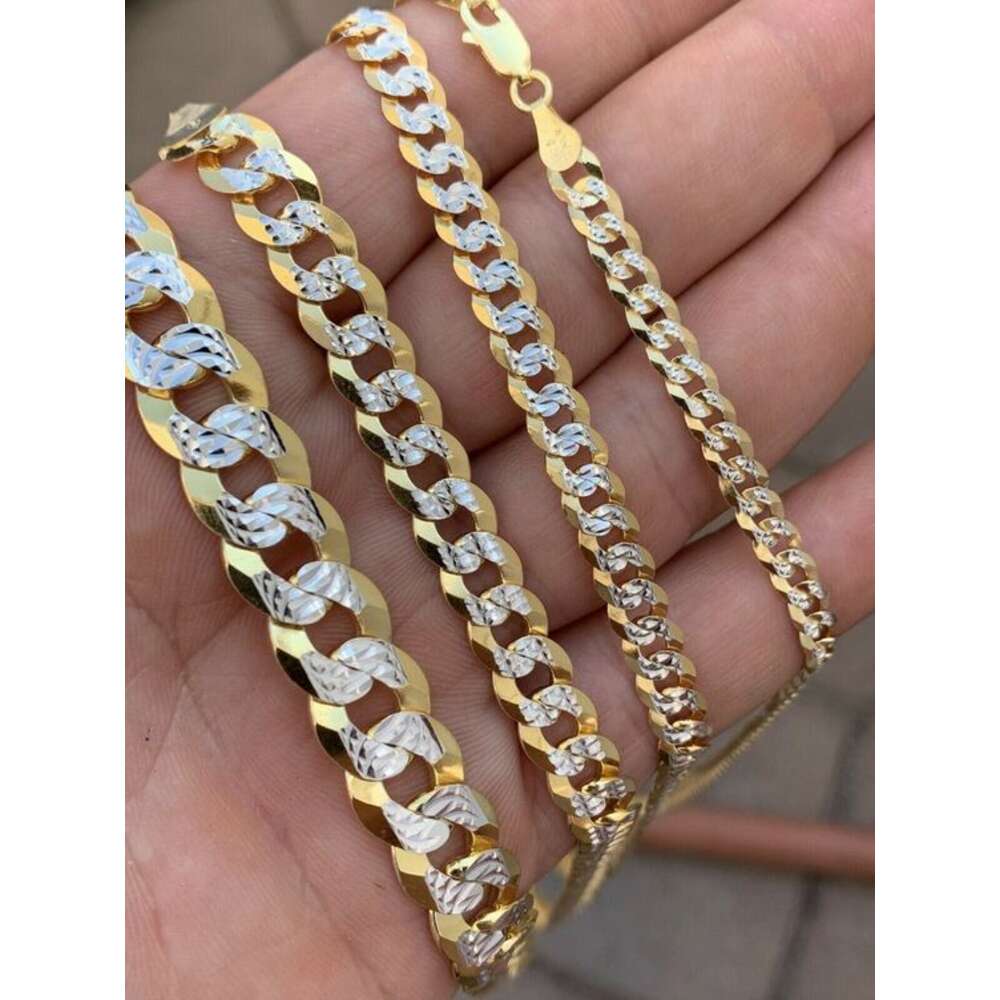 Hip Hop Jewelry Chain Necklace Fashion Men Miami 18k Solid Gold Custom Full Diamond Moissanite Cuban Link Price