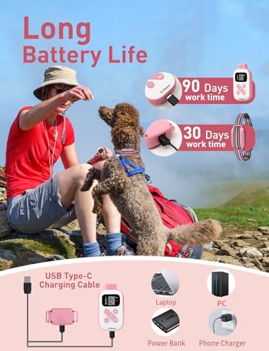 DOGLinsen Training Collar, Beep and Vibrating Shock, Shock Dog with Remote 2800Ft, Vibration Collar for Small Puppy Medium Large Dogs - No Prongs