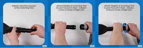 Penn-Plax VacGroom Pet Grooming and Shedding Vacuum Attachment Kit u2013 Great for Dogs, Cats, and Your Furniture! Works With Almost All Vacuum Brands