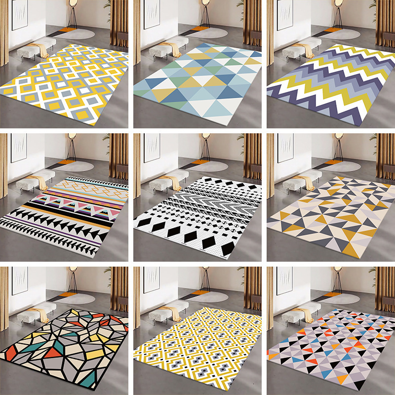 Nordic Geometry Carpet for Living Room Home Decorations Sofa Table Large Area Rugs Bedroom Bedside Anti-slip Floor Mat 240904