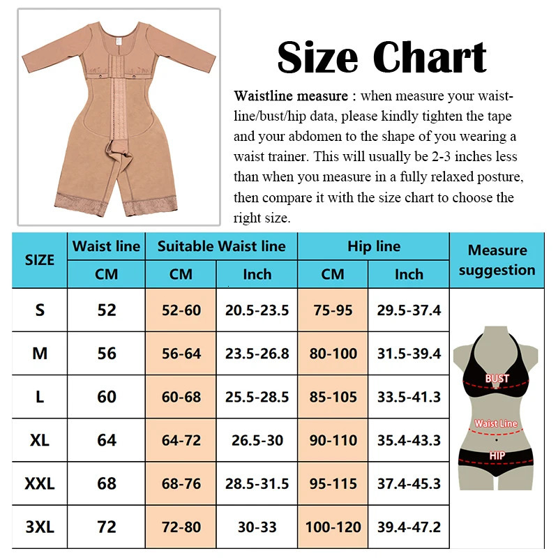 Full Body Colombian Girdles Shaper High Compression Bodysuits Postoperative Postpartum Lipo Arm Slimmer Waist Reducing Shapewear 241112