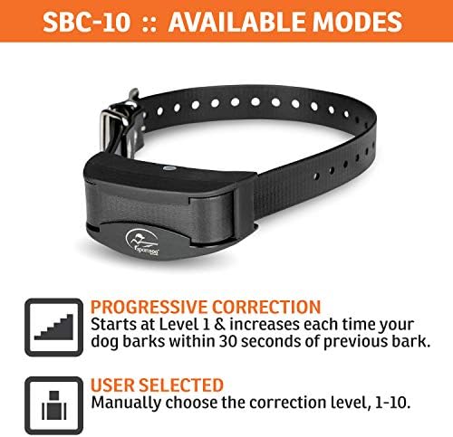 SportDOG NoBark 10 Collars, Rechargeable, Programmable Collar, Silent Parer Technology, Two Modes of Operation, Waterproof Dog Bark Collar (Black)