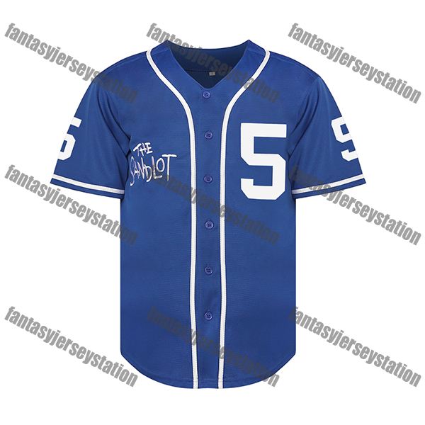 IN STOCK The Sandlot Baseball Jersey 5 Blue SQUINTS Embroidered Baseball Sports Tops Baseball Shirt 90s Hip Hop Fashion Clothing for Sports Festive Oc