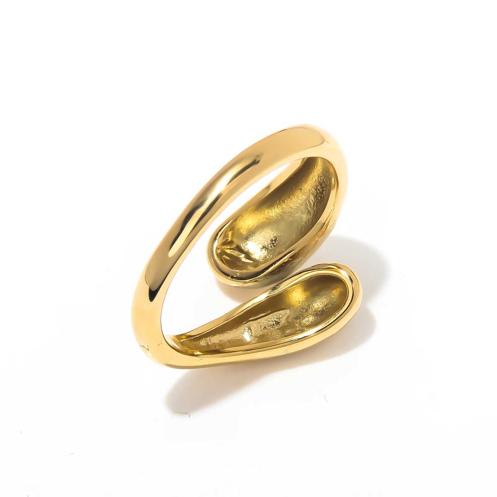 Fashion Krait Ring Water Drop Design Open Couple Rings Chunky Teardrop Adjustable Rings for Women Men Jewelry Accories GiftsXJ241127