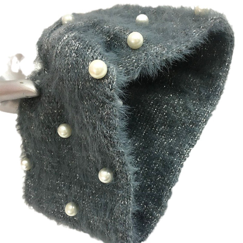 European and American pearl cross plush knitted headband ear protection headband face wash women's hair accessories warm autumn and winter woolen