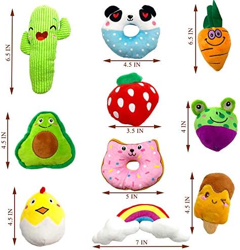 Jalousie 18 Pack Dog Squeaky Toys Cute Stuffed Pet Plush Puppy Chew for Small Medium Pets - Bulk