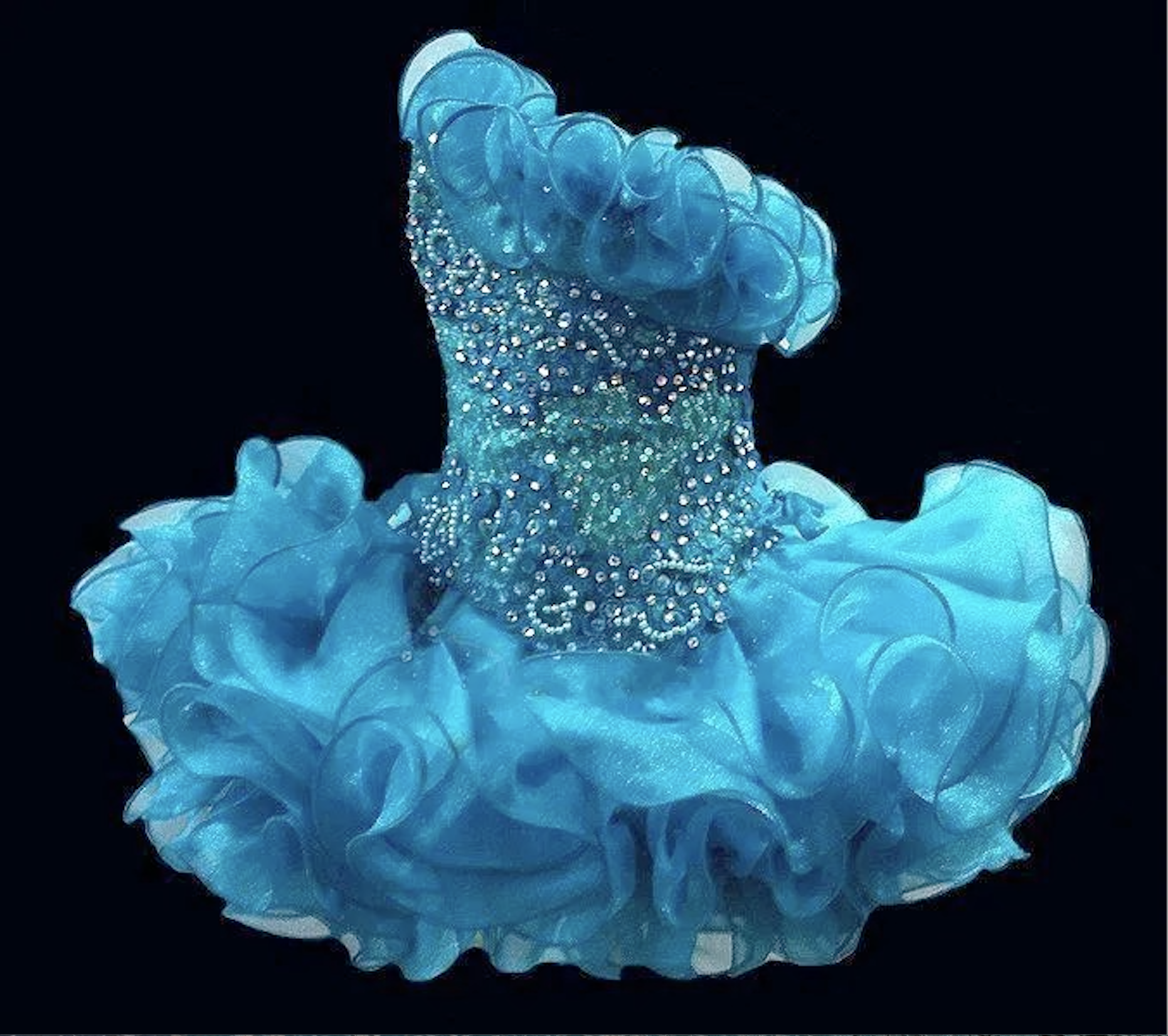 2024 Glitz Cupcake Organza Little Girls' Pageant Dresses Sparkly One Shoulder Beaded Crystal Short Girls' Prom Party Dresses
