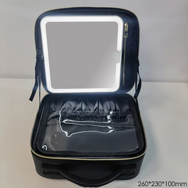 Korean Cosmetic Bag Light Makeup Mirror Portable Travel Portable Hand Large-capacity Skin Care Product Storage Bag 241127