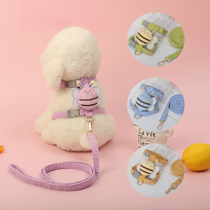 2025 New Pet Lightweight Back Bee Strap Walking Outing Traction Rope Small and Medium sized Dog Chest