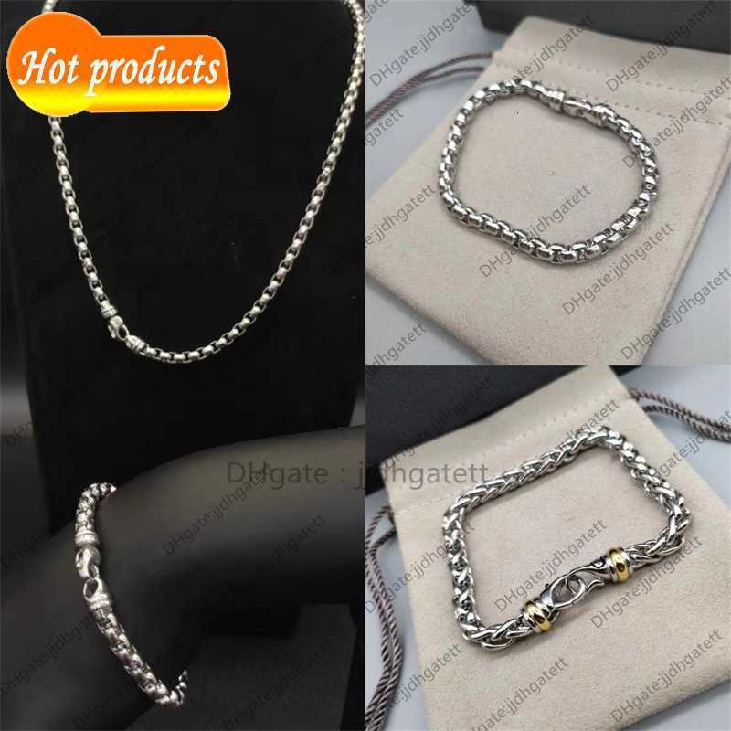 Steel bracelets luxury bangle designer jewelry set necklace woman charm Stainless bracelet women 5mm Box Chain Bracelet 18k Gold Plated Free fashion Shipping WE67