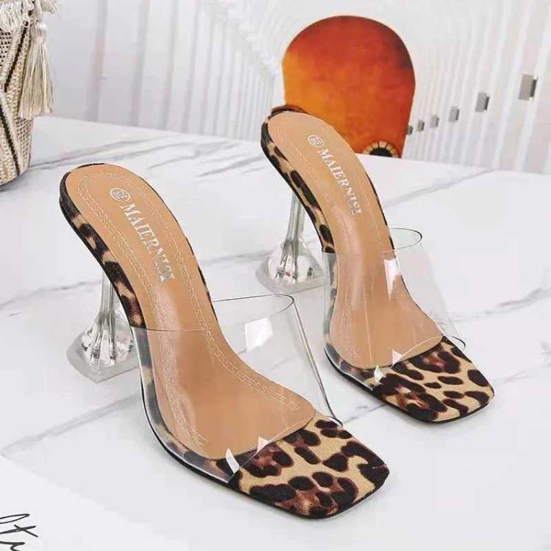 Thin Heels Square Head Female Shoes Ladies Slippers Low Shallow Mules Women Luxury Slides New Designer Woman Fi SandalsXJ250207