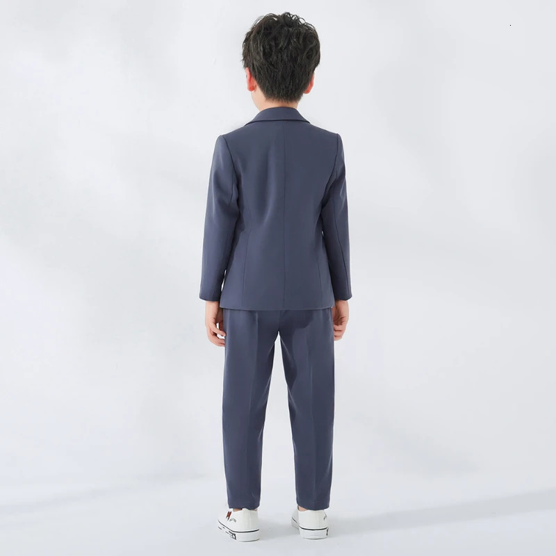 Kids Solid Blazer Jacket Pants Suits Boys Tuxedo Formal Dress Clothes Sets Children Fashion British Costume Teenage Leisure Suit 241126