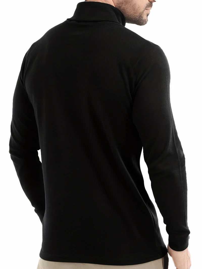 Autumn and winter new mens fully matched turtle neck sweater ultra-thin mens casual zipper sweater mens clothing X241126