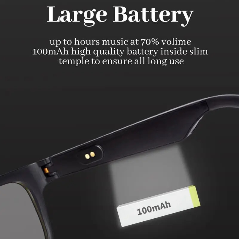 Bluetooth 5.0 smart glasses music voice sunglasses compatible with iOS and Android support prescription lens customization 241126