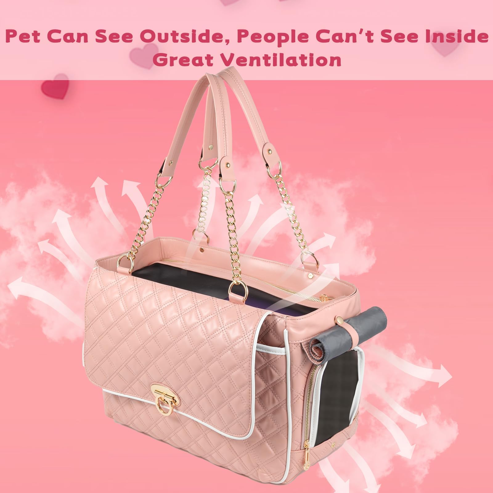 Betop House Puppy Dog Cat Purse Carrier for Small Dogs TSA Airline Approved Fashion Designer Soft-Sided Pet Tote Bag