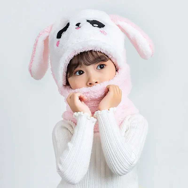 Winter childrens hat with wool girls and boys scarves thick hats newborn photography baby products W241127