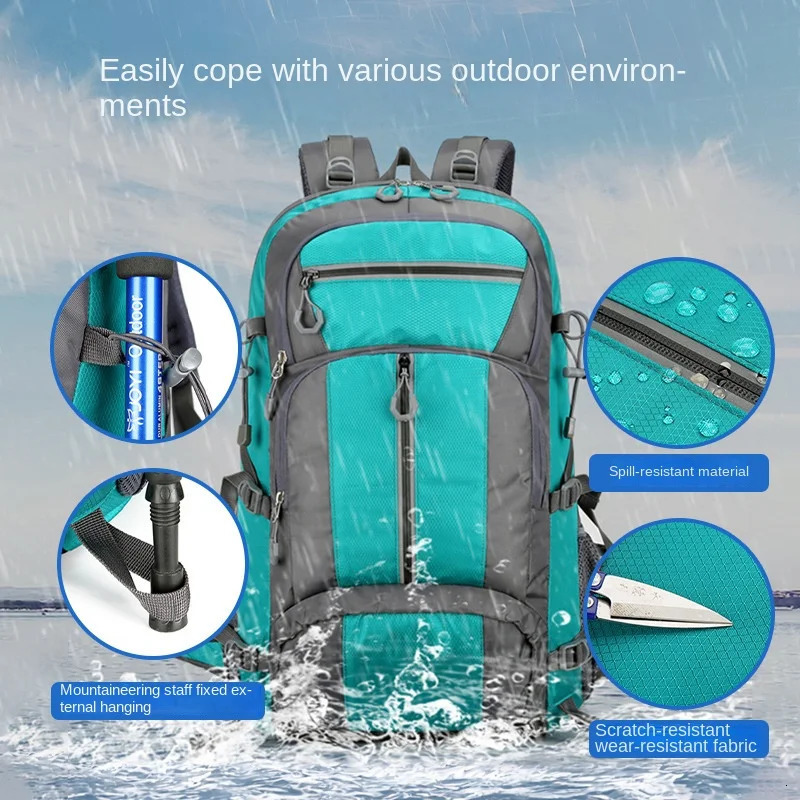 Outdoor Mountaineering Bag Professional Sports Backpack Mens and Womens Travel Hiking Climbing Travel Waterproof Backpack 241127