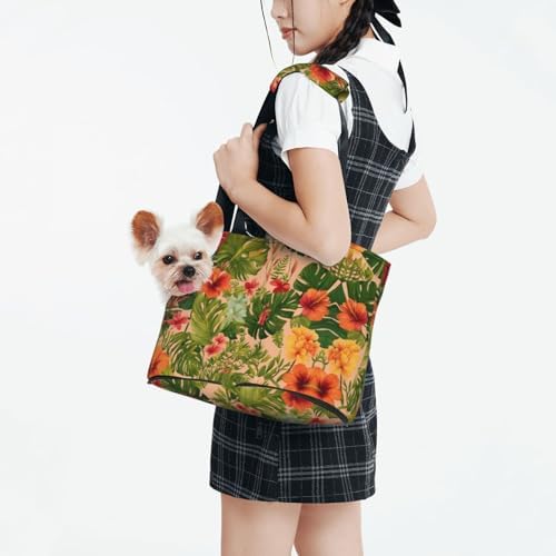 Others Dog Carrier Beauty Flowers Pet Carrier Handbag Pet Tote Bag Cats Dogs Comfort Portable Foldable Pet Bag Dog Carrier H250213