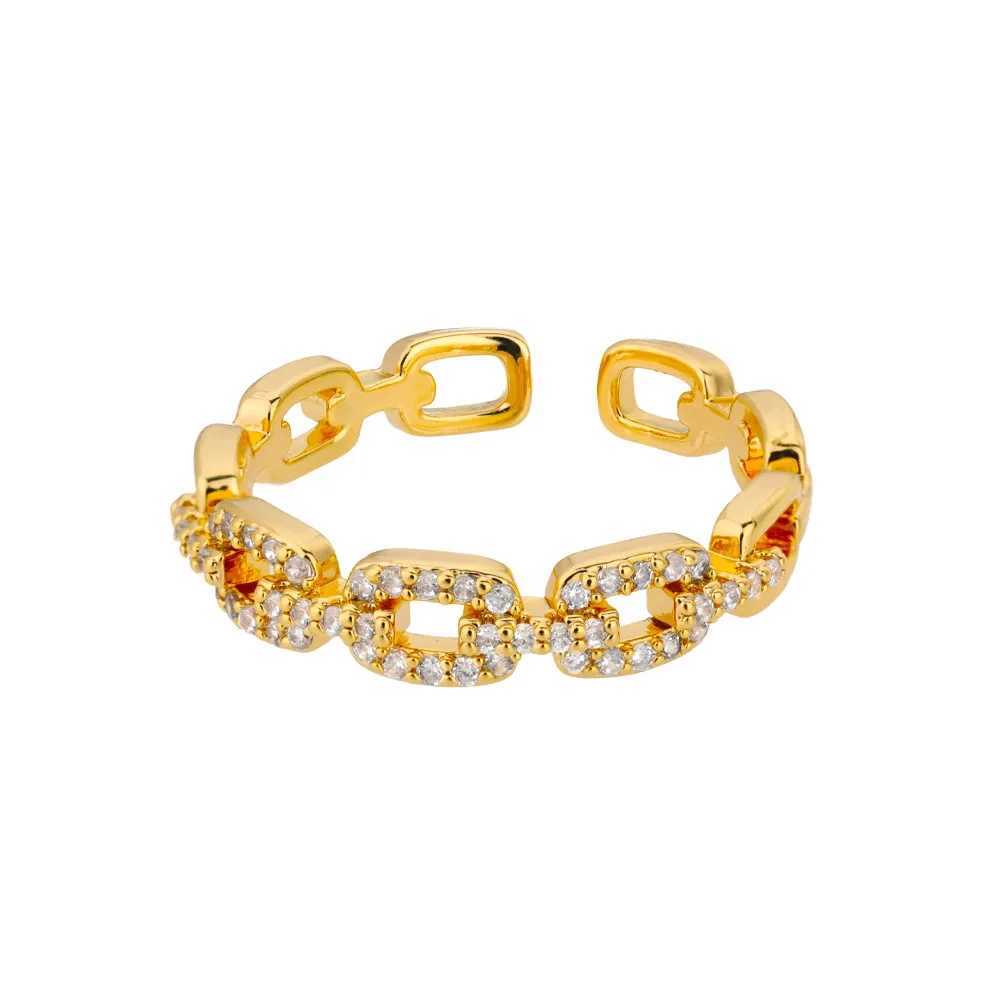 Classic Zircon Twist Chain Rings For Women Stainl Steel Elegant Couple Finger Ring Wedding Jewelry Gift Bijoux FemmeXJ241127
