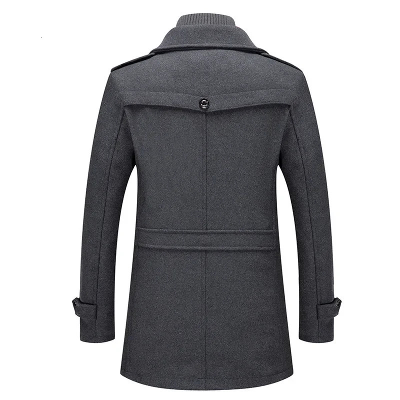 Casual Middle Long Scarf Collar Cottonpadded Thick Warm Woolen Coat Male Trench Clothing Winter warm Autumn Mens Wool Coats 241202Z
