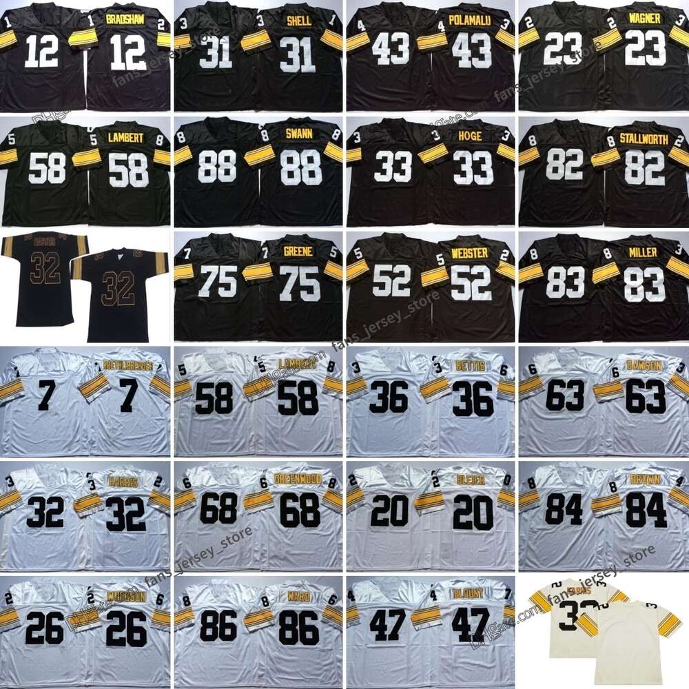 75th Throwback 43Troy Polamalu Football Jerseys John Stallworth 83Heath Miller 95 Greg Lloyd 88 Lynn Swann 86 Hines Ward 84 Antonio Brown 23 Mike Wagner Woodson