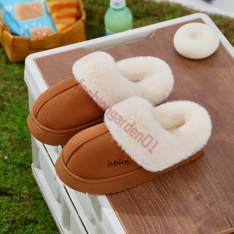 Free Shipping kids winter Fur Slippers Cream pink brown designer boots slip-on kid shoes platform men women mini slipper conform snow boot outdoor boo