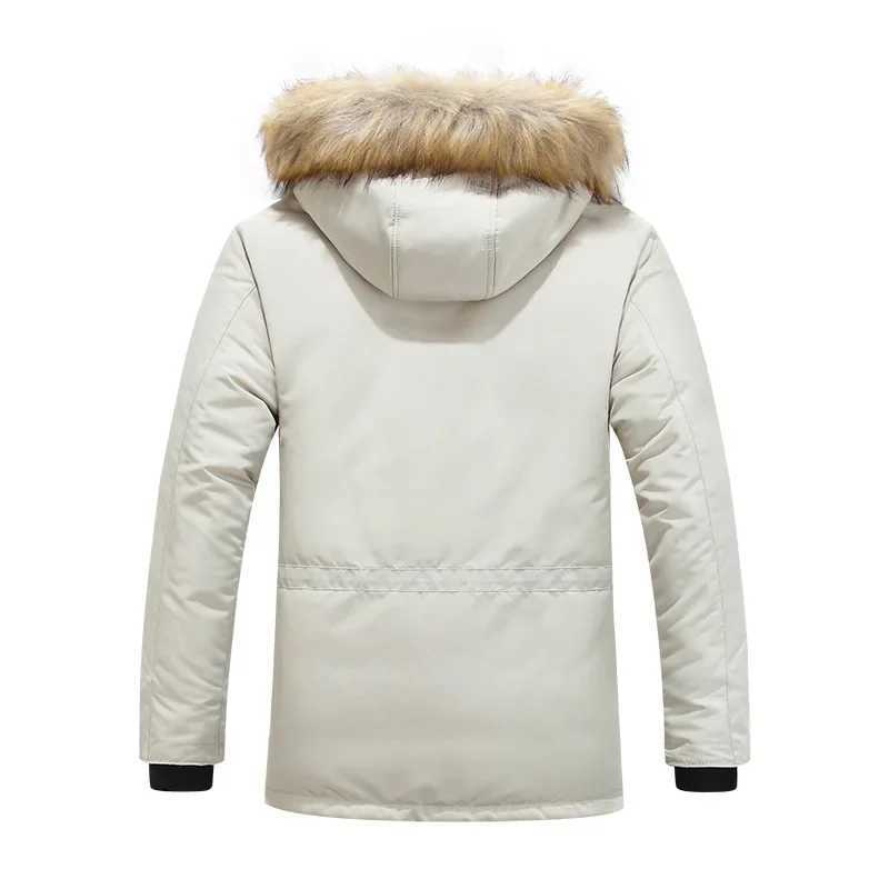 Brand winter fur hooded park mens duck down snow jacket windproof jacket thick -30 degrees warm outdoor jacket M-6XL Y241126