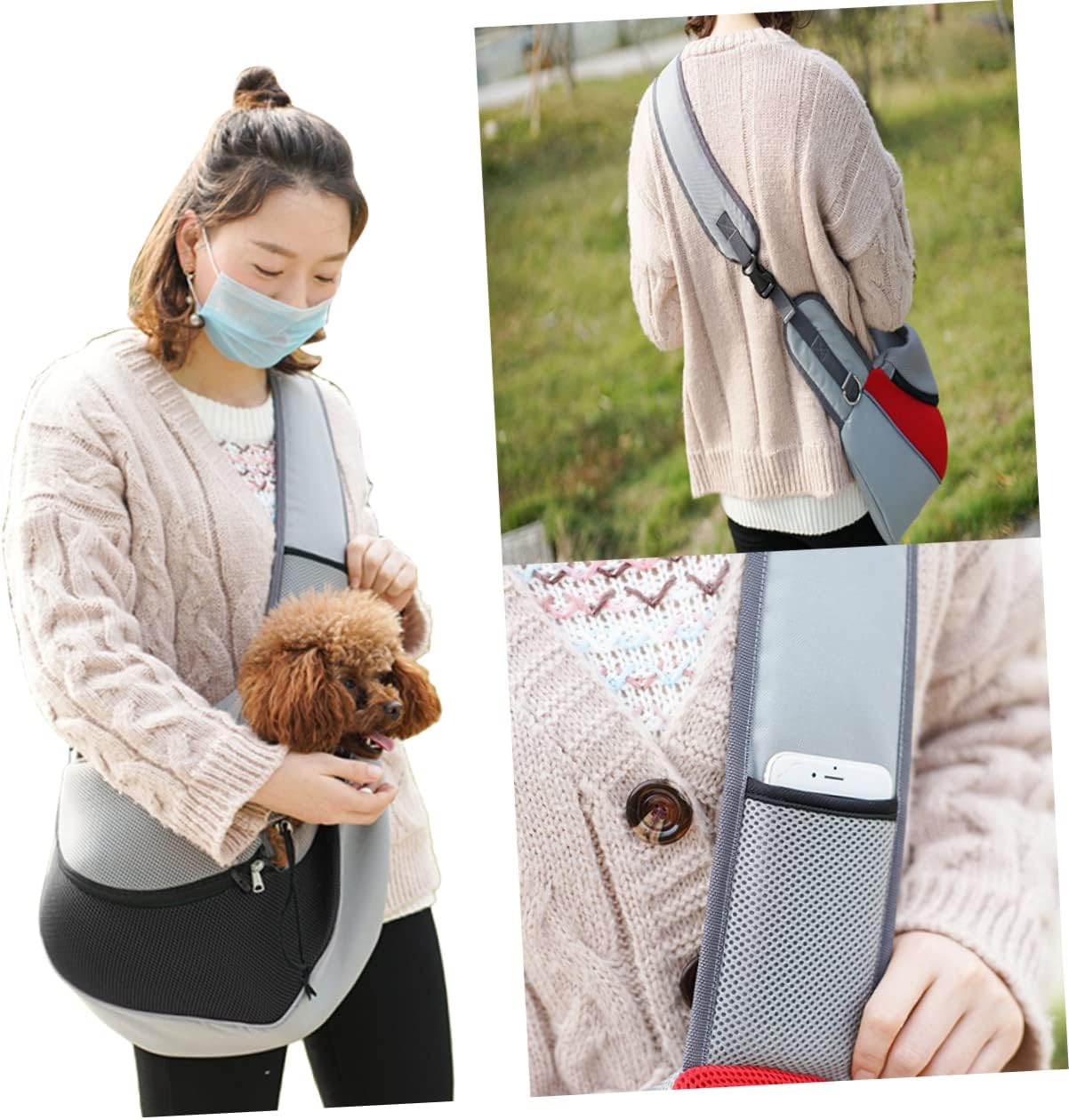Others Dog Carrier BESPORTBLE Sling Bag for Pet Adjustable Single Shoulder Small HandsP etB agD ogB agC arrierP uppyH arnessO utdoorD ogS lingP etS ho
