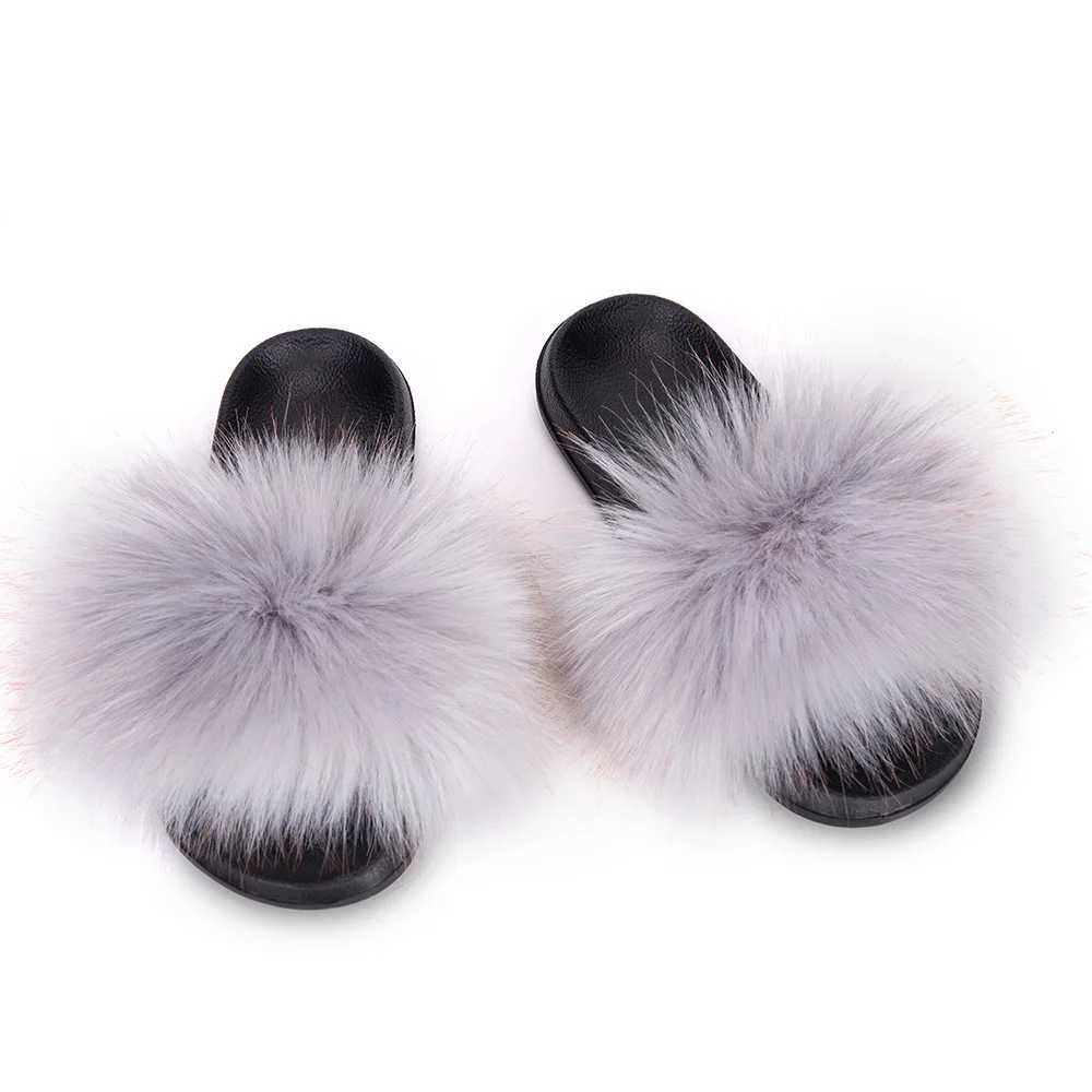 MPPM Faux Fur Slippers Fur Slides Fur Fluffy Sandals Girls Beach Home Plush Sliders Furry Flip Flops Women Shoes WomanXJ250207