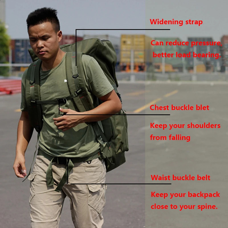 120L Large Capacity Military Tactical Backpack Outdoor Hiking Trekking Camping Travel Waterproof Knapsack Oxford Rucksack 80L 241127