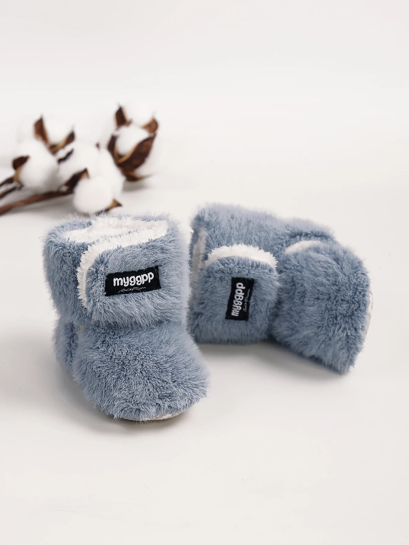 Winter Baby Boy Boots Cozy MidCalf Knit Fabric with Soft Sole Round Toe and Adjustable Magic Tape Closure for Infants Todd 241127