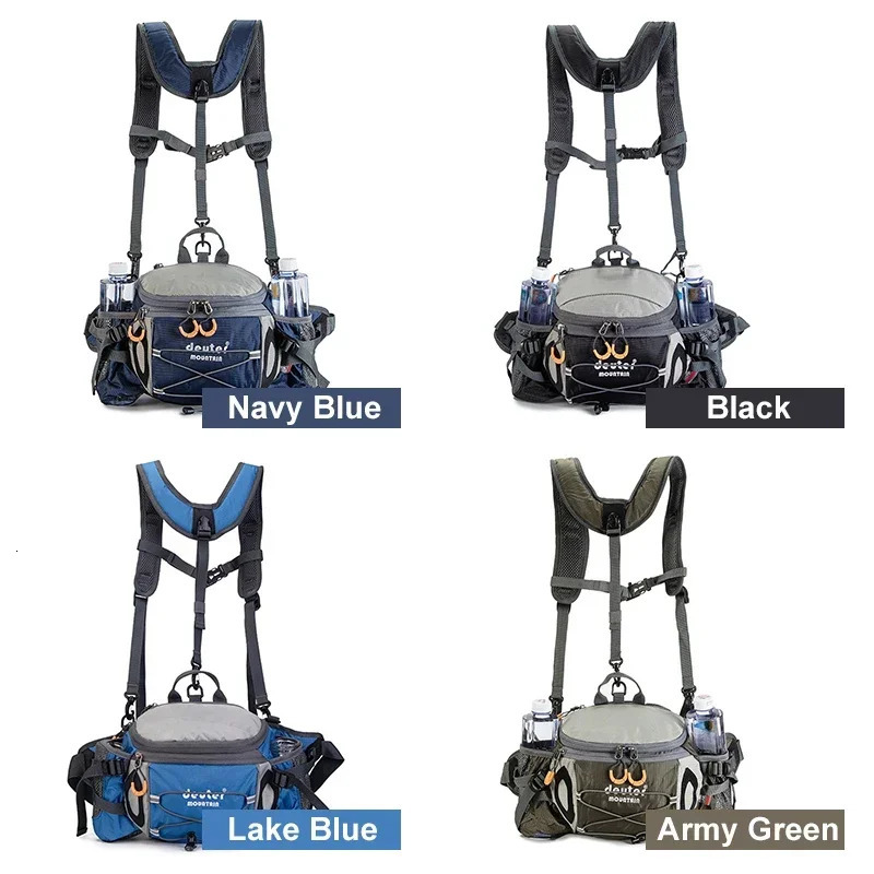 Outdoor Hiking Waist Bag Cycling Mountaineering Backpack Running Water Bottle Pack Waterproof Mollel Bag Camping Fishing Sports 241127