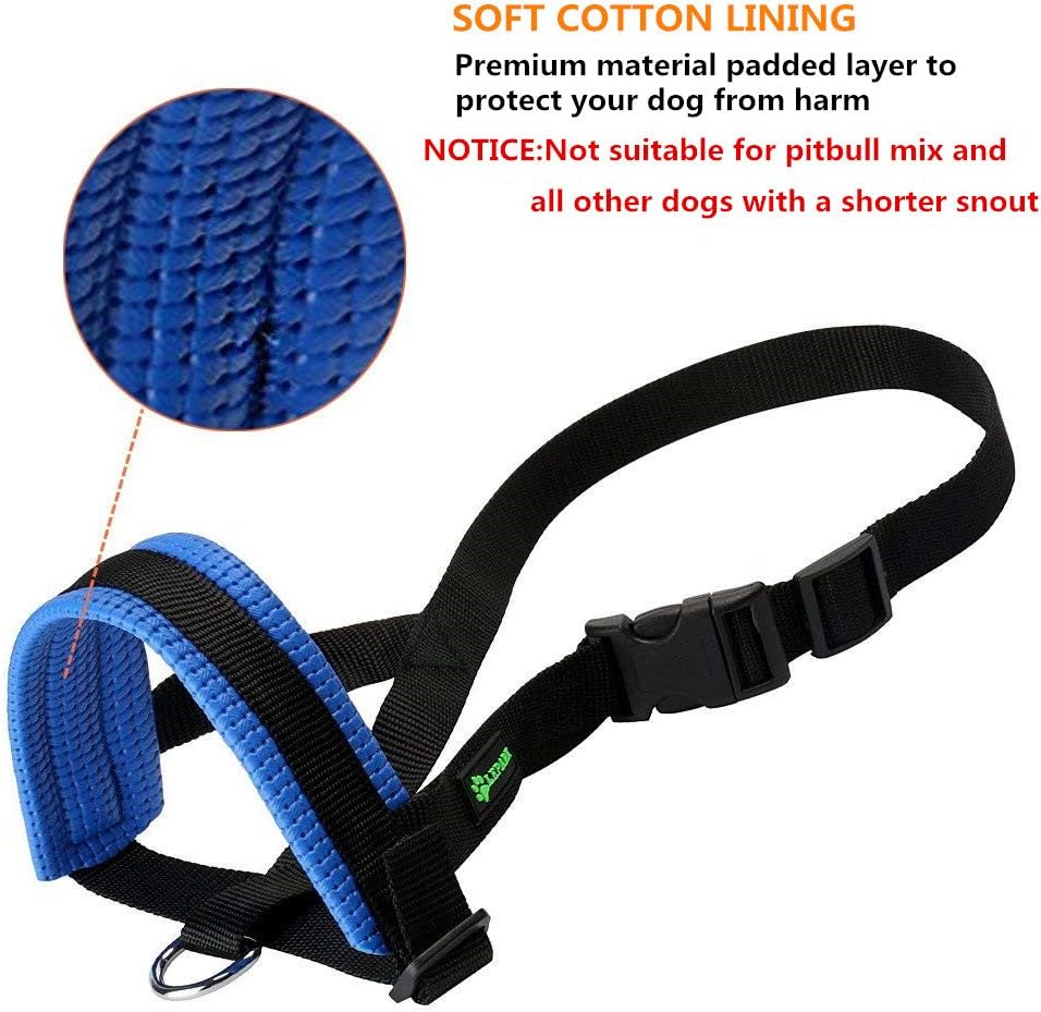 Lepark Nylon Dog zzle for Small,Medium, Dogs Prevent from Biting,Barking and Chewing,Adjustable Loop(L/Black
