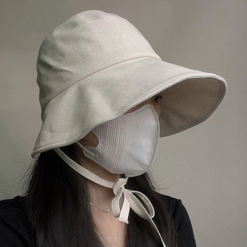 Japanese Cotton and Hemp Rope Fishermans Hat Big Buri Summer Lightweight Breathable Sunshade Hat Korean Version Lolita Hat Bucket Hat 241127