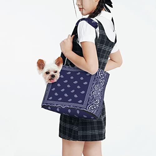 Others Dog Carrier Pet Carrier for Small Dogs and Cats Southwestern Bandana Paisley Puppy Dog Carrier Purse Cat Carrier Bag Portable Pet Tote Bag H250