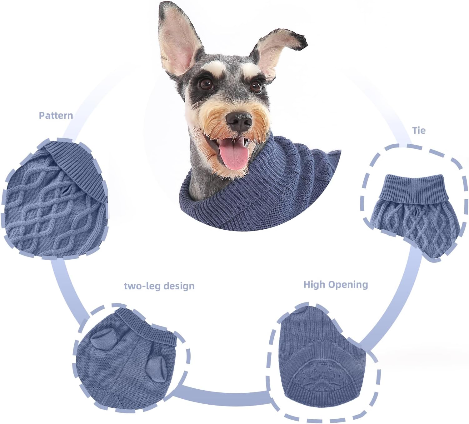 MengMengDa Warm Winter Sweater Pet Clothes Knitwear for to Medium Breeds Dog Outfits (Green S)u2026
