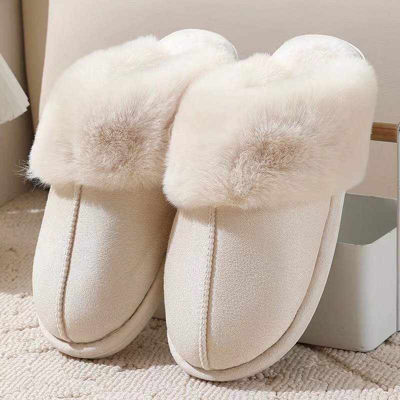 Free shipping winter flat fur slippers for women pink beige khaki grey Tan mens designer slides outdoor womens snow slipper comfort slip-on flats shoe
