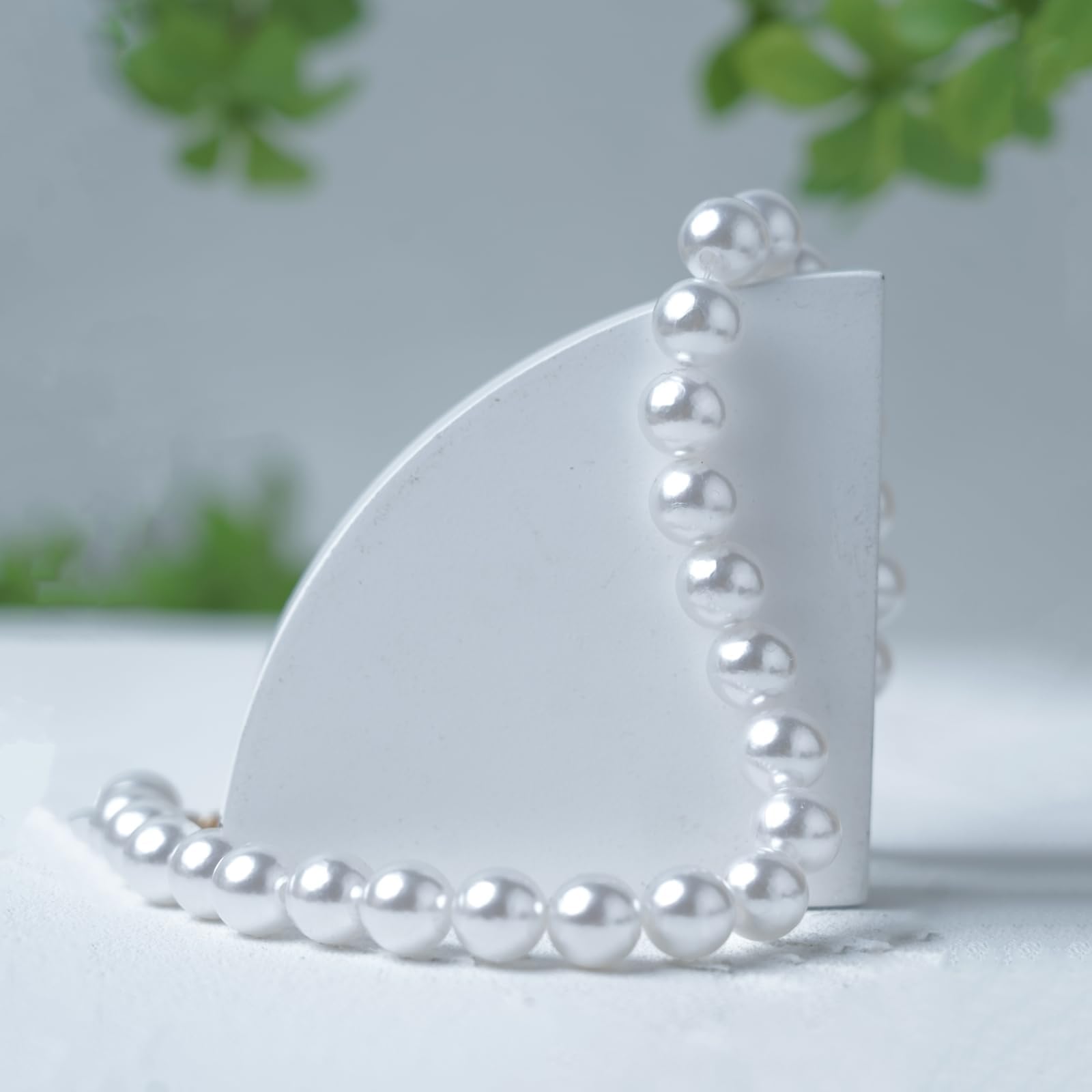 Pet Pearl Collar, Adjustable Dog Necklace,Chic Jewelry for Cat Puppy Chihuahua Girl Dogs Clothing Dress Accessories(White) (M 11.8''