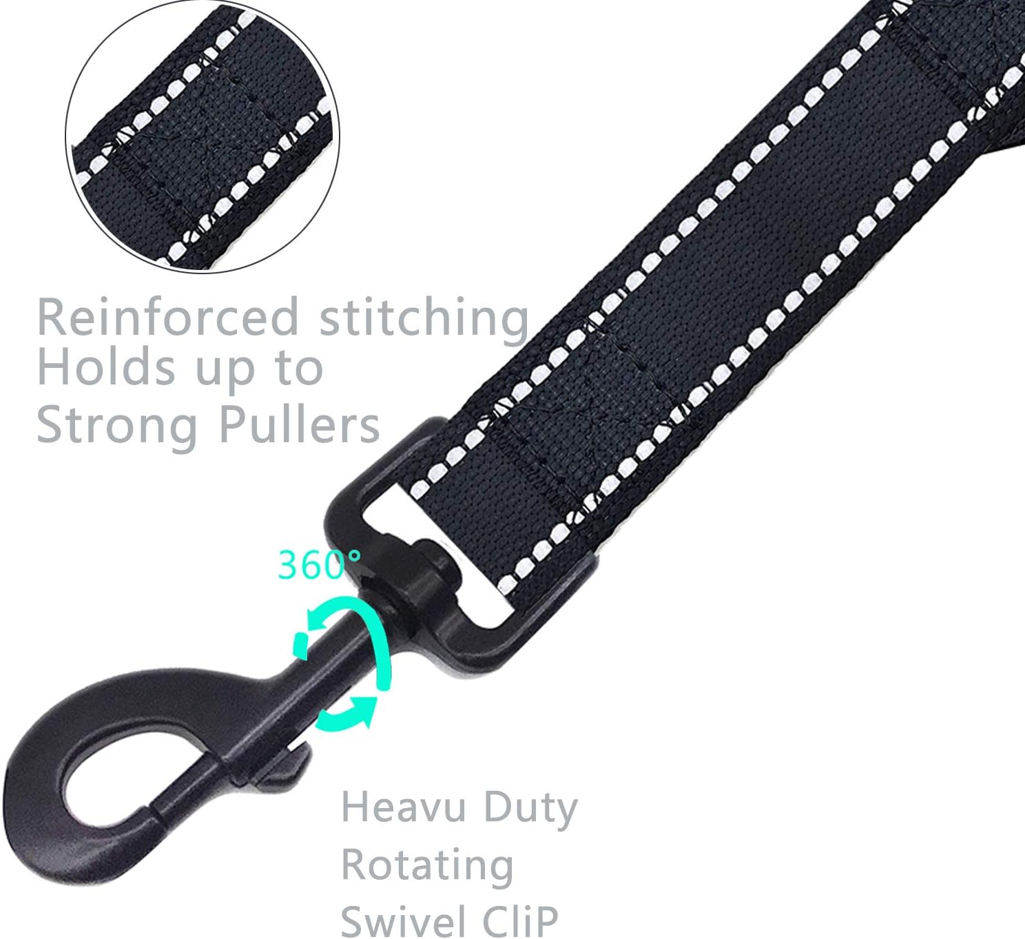 CHMETE Heavy Duty with Comfortable Padded Handle Reflective Training leashes for Medium Large Dogs Up to 80lbs (u201D Short Dog Leash