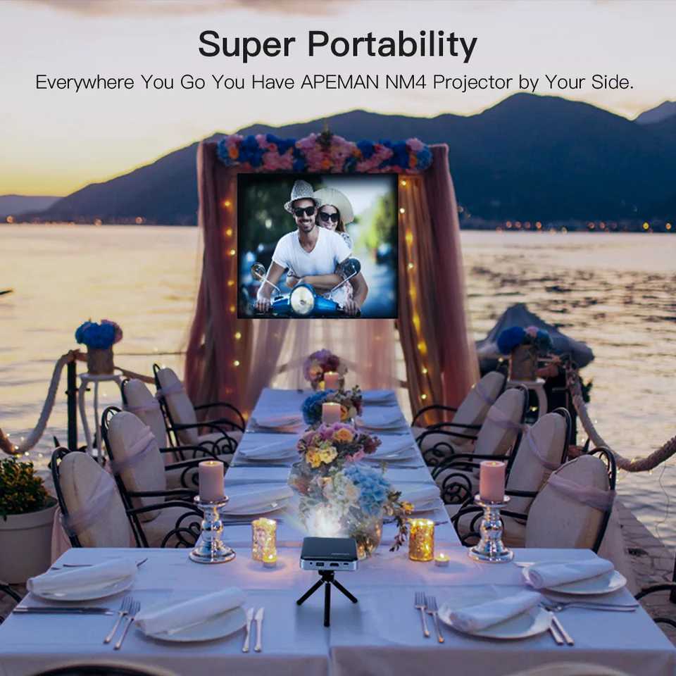 Projectors apeman M4 Mini Pocket DLP Projector 1080P H241126