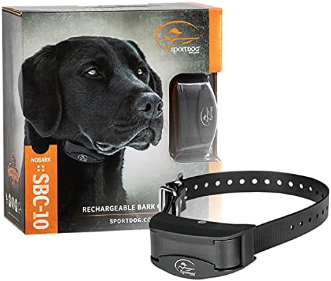 SportDOG NoBark 10 Collars, Rechargeable, Programmable Collar, Silent Parer Technology, Two Modes of Operation, Waterproof Dog Bark Collar (Black)