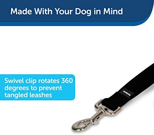 PetSafe Nylon Dog Strong, Durable, Traditional Style Leash with Easy to Use Bolt Snap for Small, Medium and Large Dogs u2013 3/4 x 4', Black