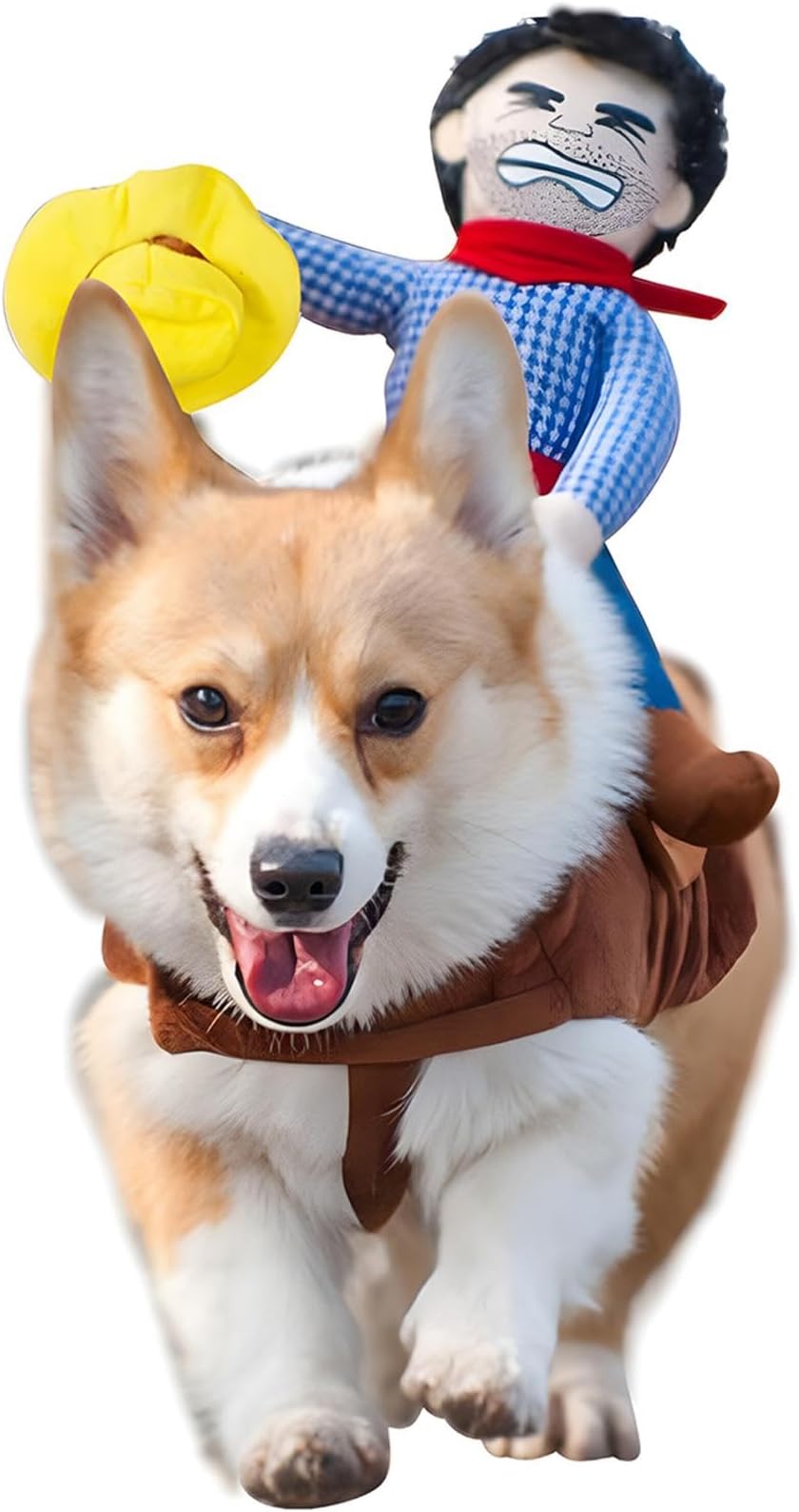 NACOCO Cowboy Rider Dog Dogs Clothes Knight Style with Doll and Hat for Halloween Day Pet Costume (XL
