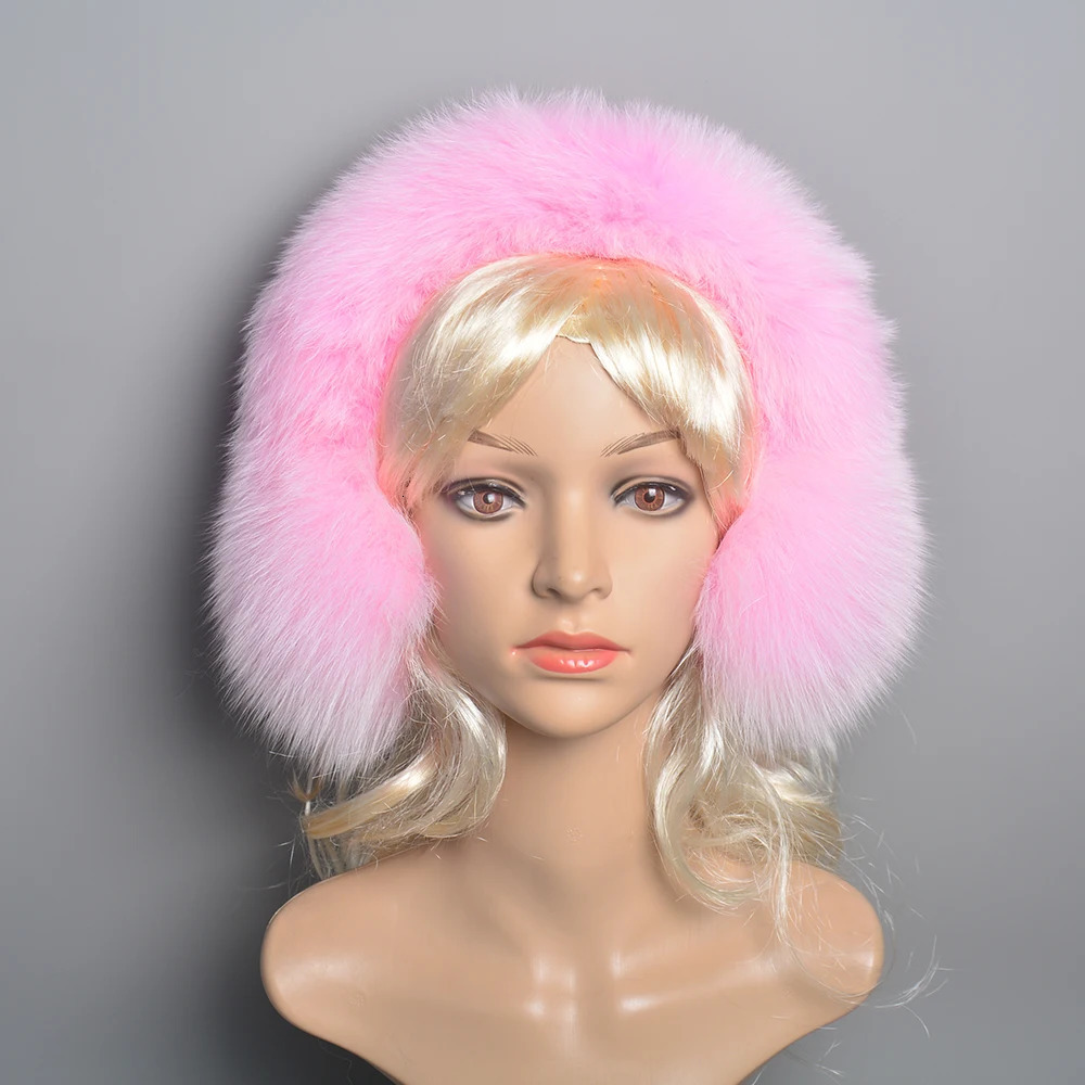 Real fox fur earmuffs suitable for winter women warm natural raccoon fur earmuffs girls earmuffs warm genuine leather earmuffs plush earmuffs 241127