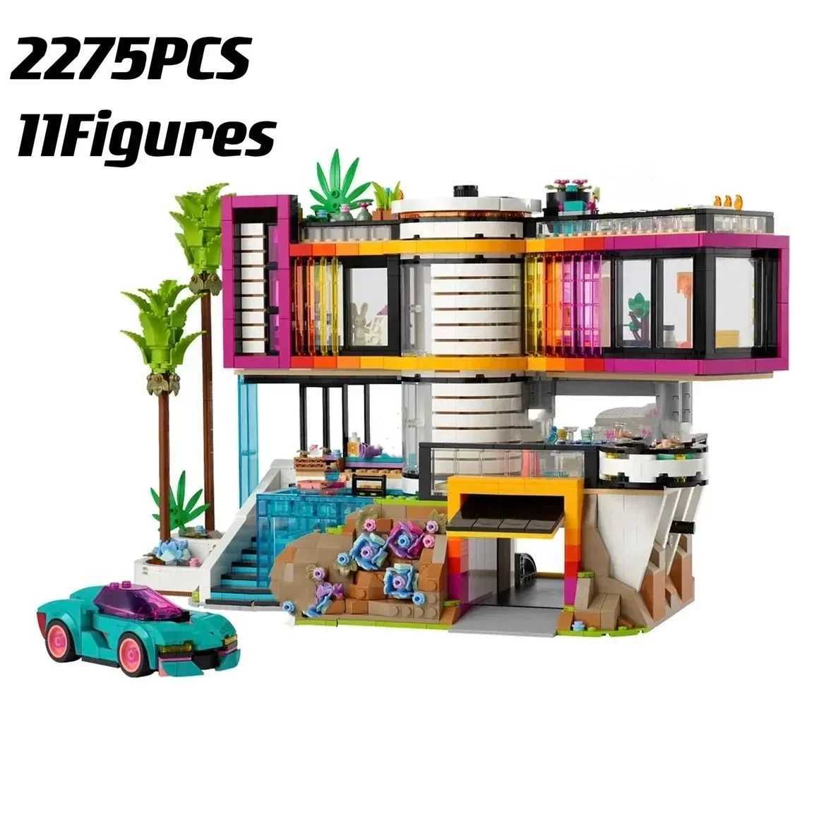 Blocks IN Stock New Andreas Modern Mansion Building Block Set Villa House Street View Ideas Children Toy for Friends GiftY241127P399